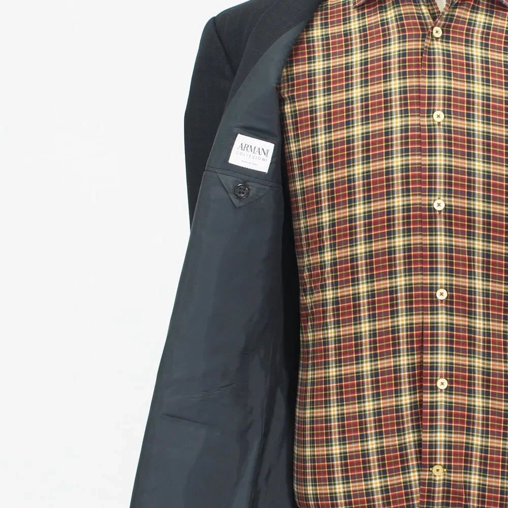 Armani Collezioni 44R Gray Blazer Sport Coat Jacket 2-Button Check T914